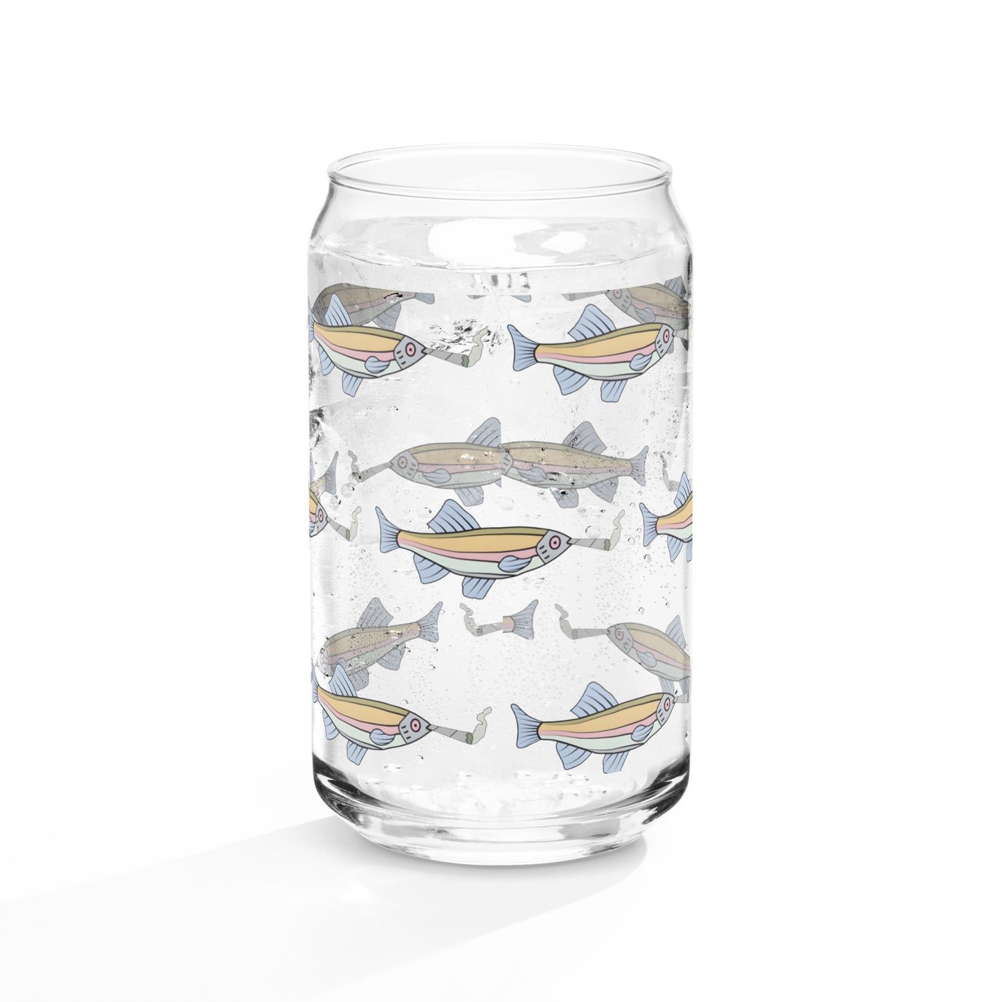 Stoned Fish Can-shaped glass