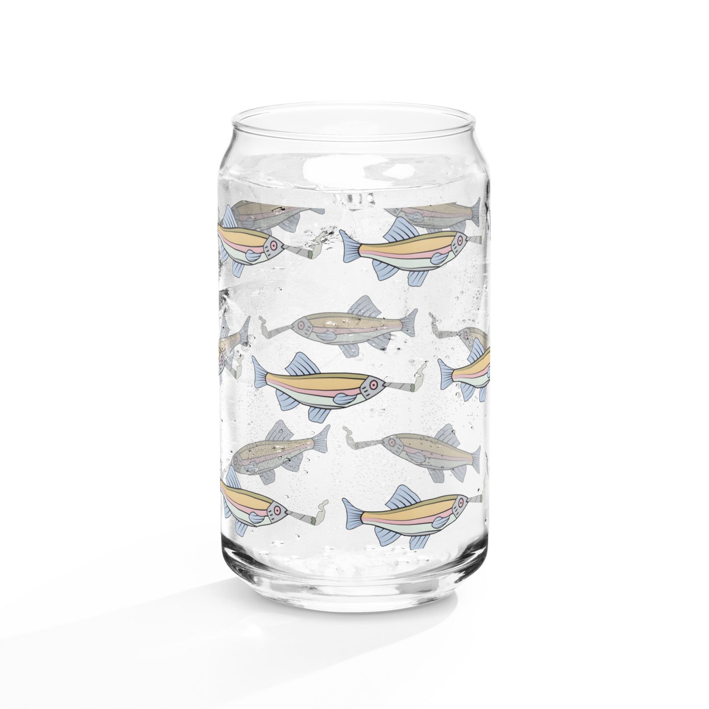 Stoned Fish Can-shaped glass