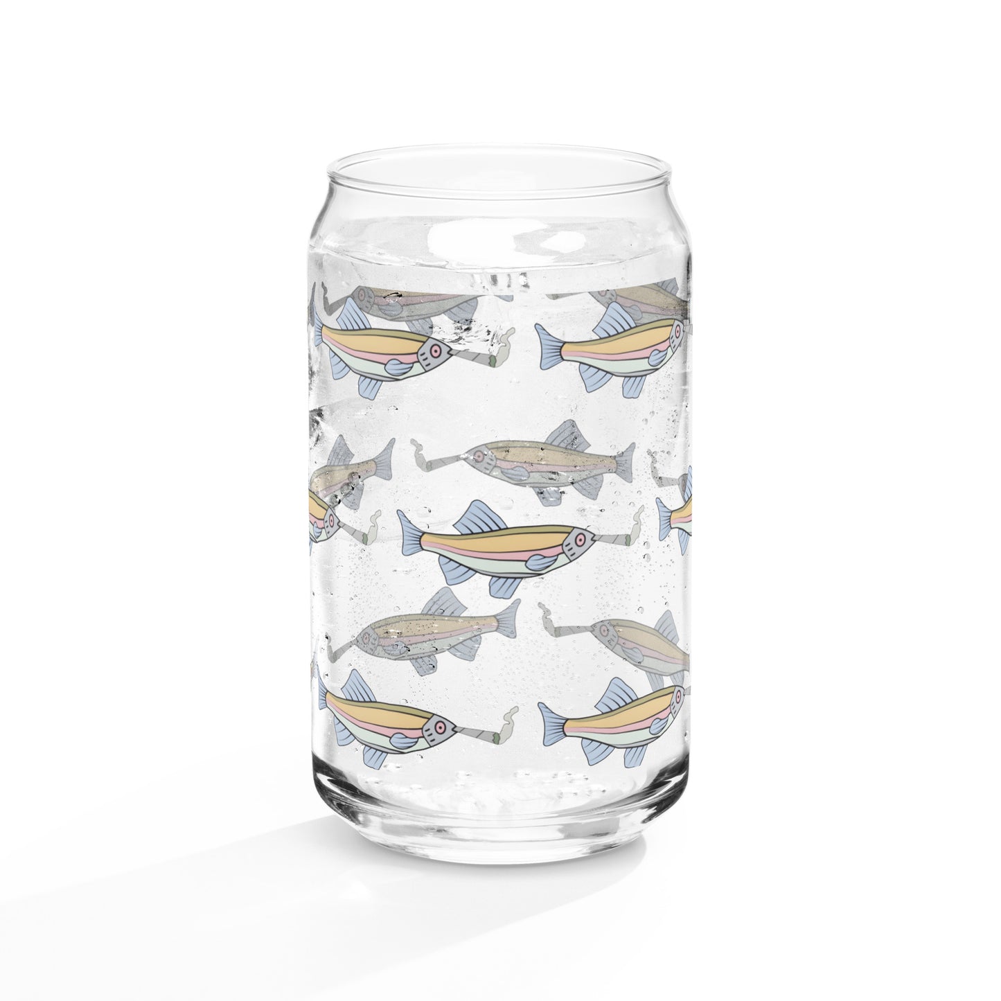 Stoned Fish Can-shaped glass